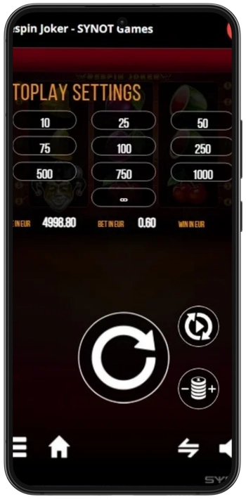 Nastavenie funkcie Autoplay v automate Respin Joker